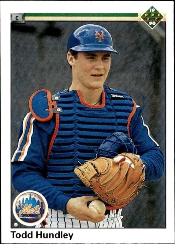 Todd Hundley 1990 Upper Deck #726 Baseball Trading Card - Front 1990 Upper Deck Todd Hundley #726 baseball trading card front