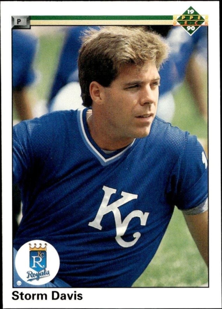 Storm Davis 1990 Upper Deck #712 Baseball Trading Card - Front 1990 Upper Deck Storm Davis #712 baseball trading card front