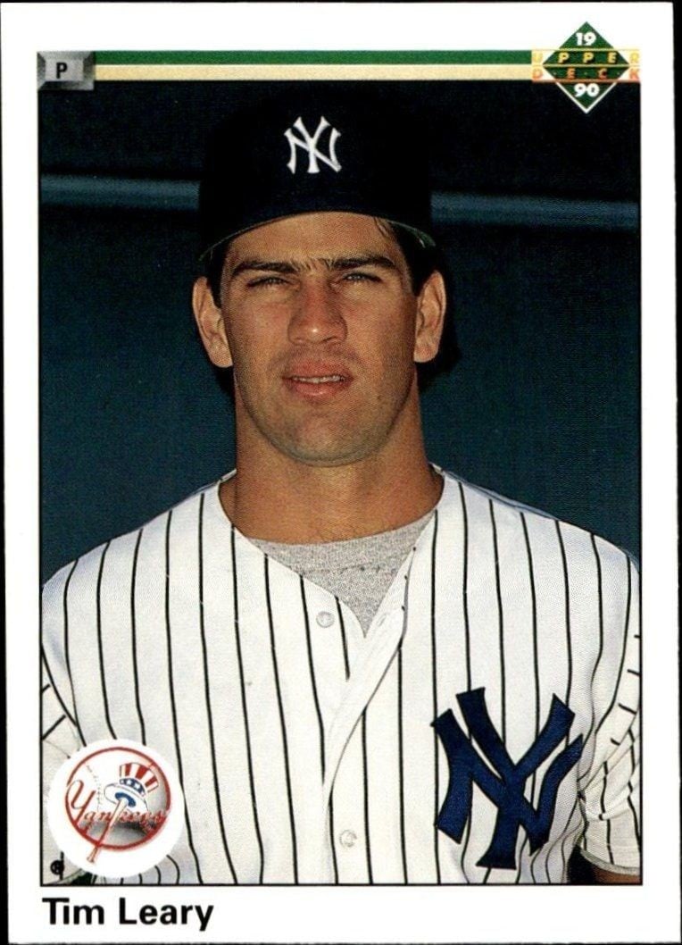Tim Leary 1990 Upper Deck #705 Baseball Trading Card - Front 1990 Upper Deck Tim Leary #705 baseball trading card front