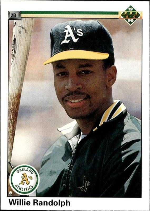 Willie Randolph 1990 Upper Deck #704 Baseball Trading Card - Front 1990 Upper Deck Willie Randolph #704 baseball trading card front