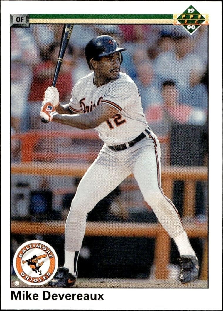 1990 Upper-Deck Mike Devereaux #681 trading card