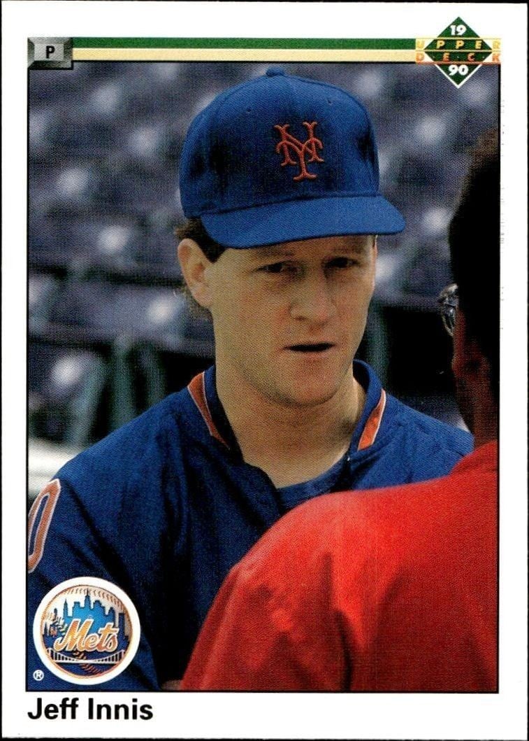 Jeff Innis 1990 Upper Deck #562 Baseball Trading Card - Front 1990 Upper Deck Jeff Innis #562 baseball trading card front