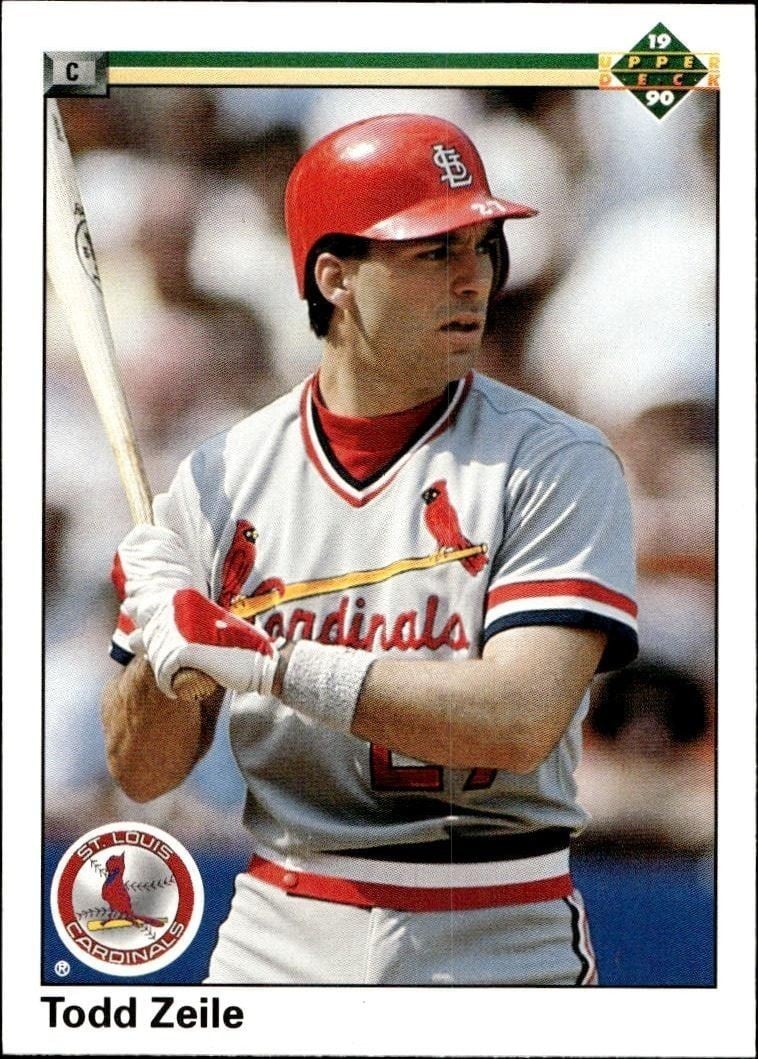 Todd Zeile 1990 Upper Deck #545 Baseball Trading Card - Front 1990 Upper Deck Todd Zeile #545 baseball trading card front