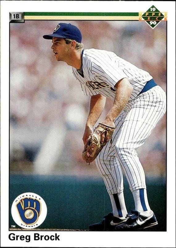 Greg Brock 1990 Upper Deck #514 Baseball Trading Card - Front 1990 Upper Deck Greg Brock #514 baseball trading card front