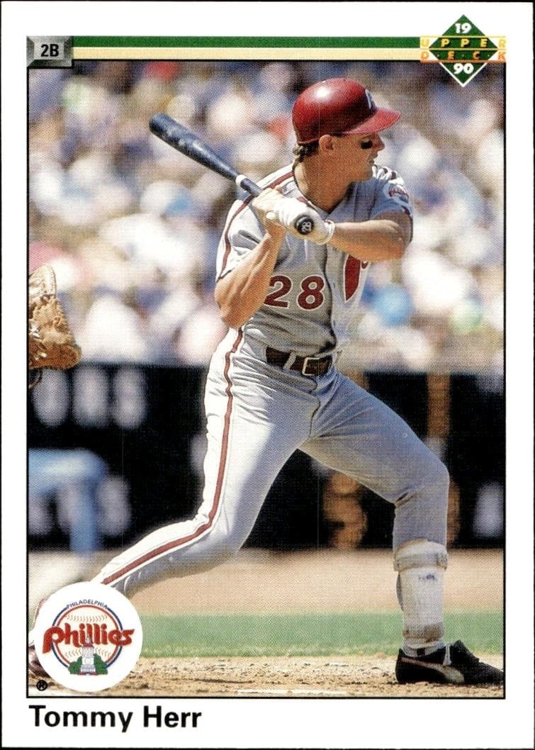Tommy Herr 1990 Upper Deck #488 Baseball Trading Card - Front 1990 Upper Deck Tommy Herr #488 baseball trading card front