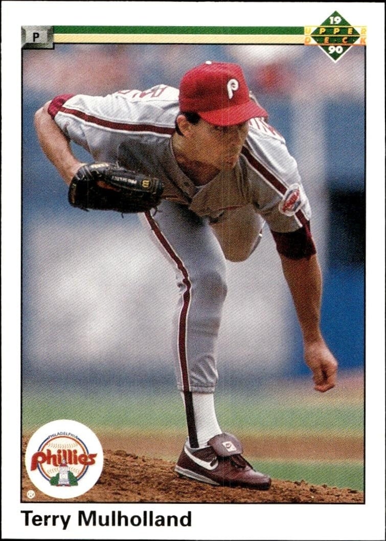 Terry Mulholland 1990 Upper Deck #474 Baseball Trading Card - Front 1990 Upper Deck Terry Mulholland #474 baseball trading card front