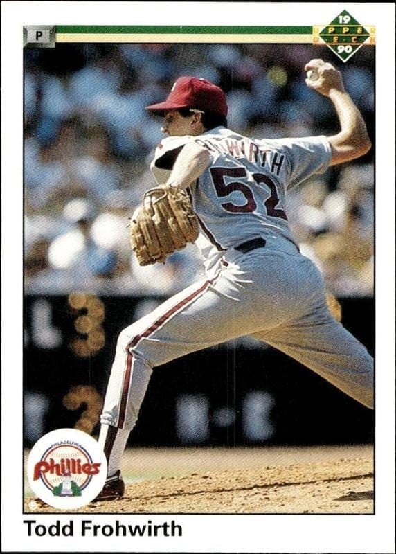 Todd Frohwirth 1990 Upper Deck #443 Baseball Trading Card - Front 1990 Upper Deck Todd Frohwirth #443 baseball trading card front