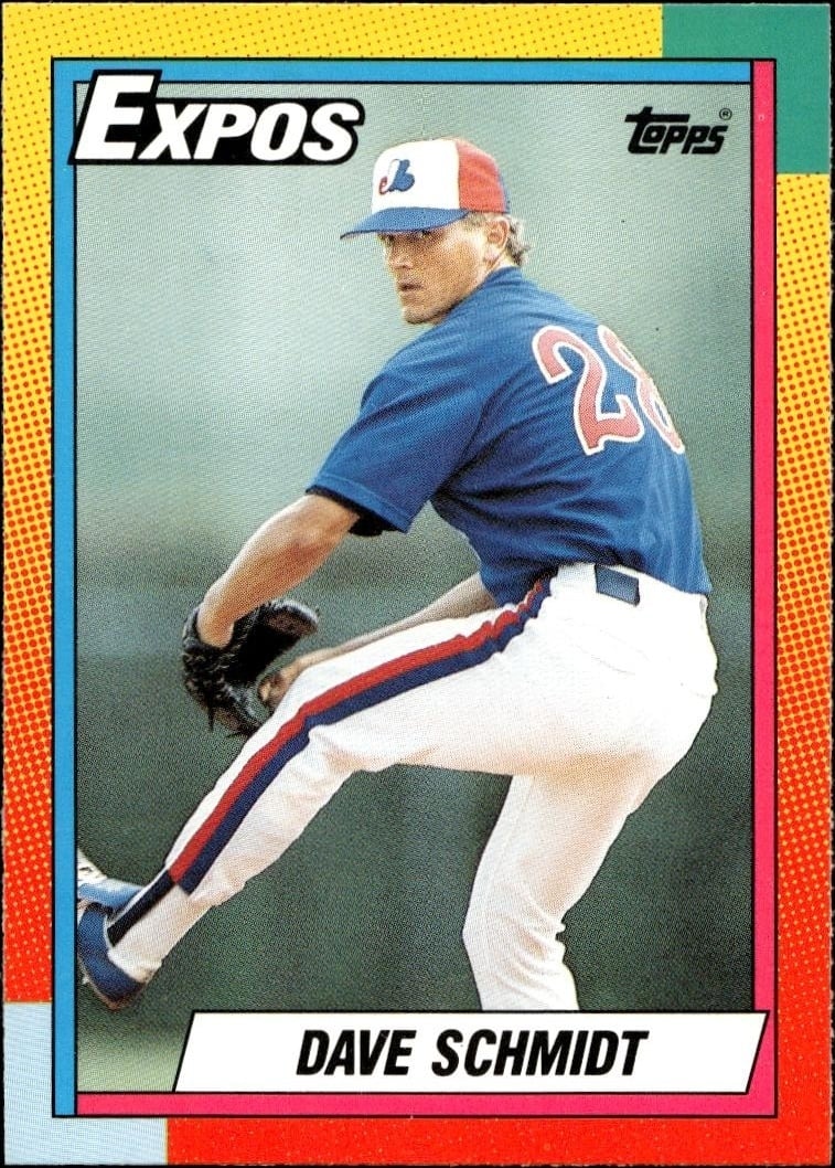 Dave Schmidt 1990 Topps Traded #112T Baseball Trading Card - Front 1990 Topps Traded Dave Schmidt #112T baseball trading card front