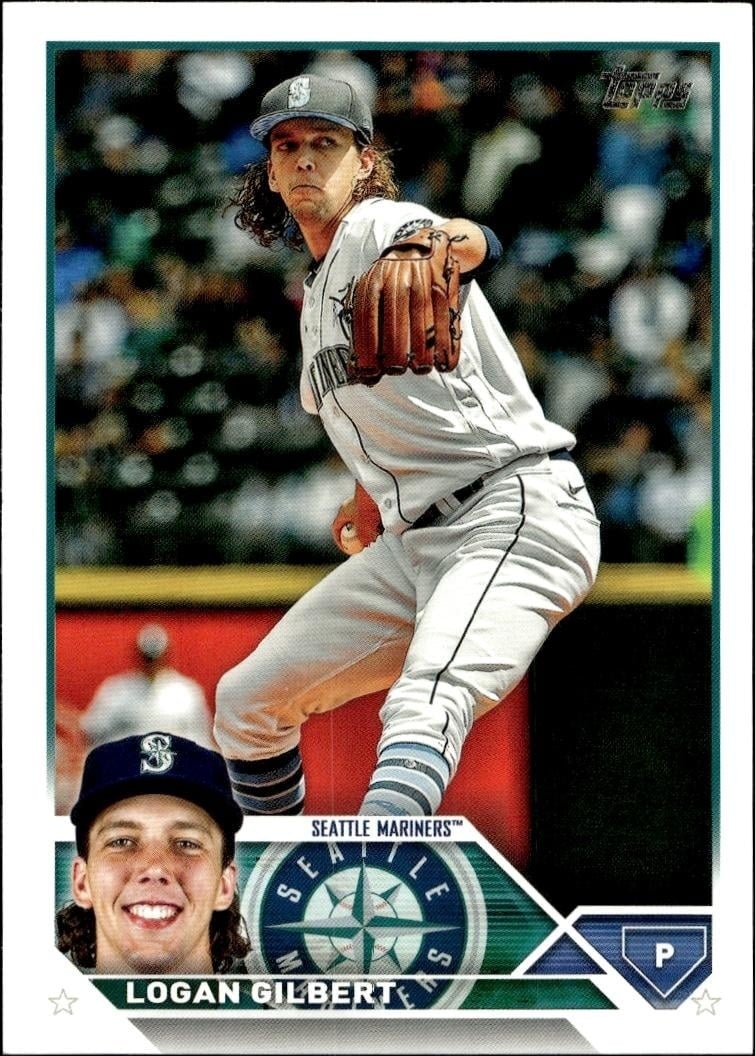 Logan Gilbert 2023 Topps #98 Baseball Trading Card - Front 2023 Topps Logan Gilbert #98 baseball trading card front