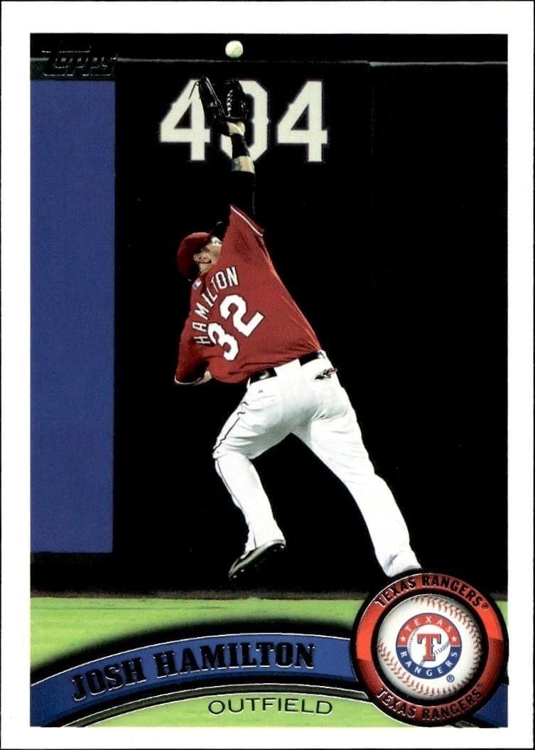 Josh Hamilton 2011 Topps Series 2 #650 Baseball Trading Card - Front 2011 Topps Series 2 Josh Hamilton #650 baseball trading card front