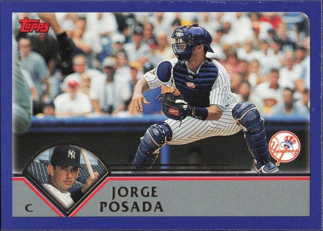 Jorge Posada 2003 Topps #220 Baseball Trading Card - Front 2003 Topps Jorge Posada #220 baseball trading card front