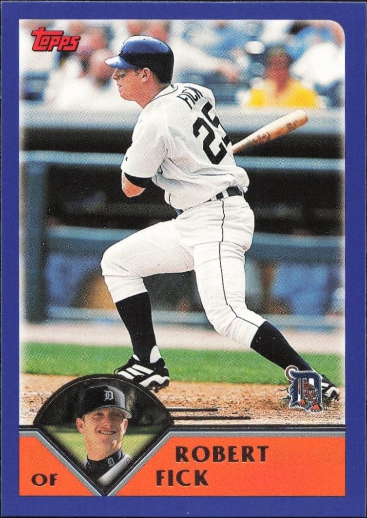 Robert Fick 2003 Topps #212 Baseball Trading Card - Front 2003 Topps Robert Fick #212 baseball trading card front