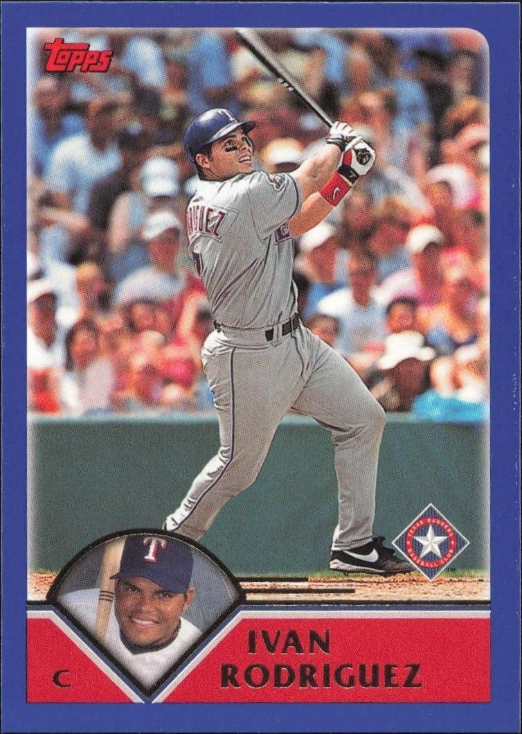 Ivan Rodriguez 2003 Topps #80 Baseball Trading Card - Front 2003 Topps Ivan Rodriguez #80 baseball trading card front