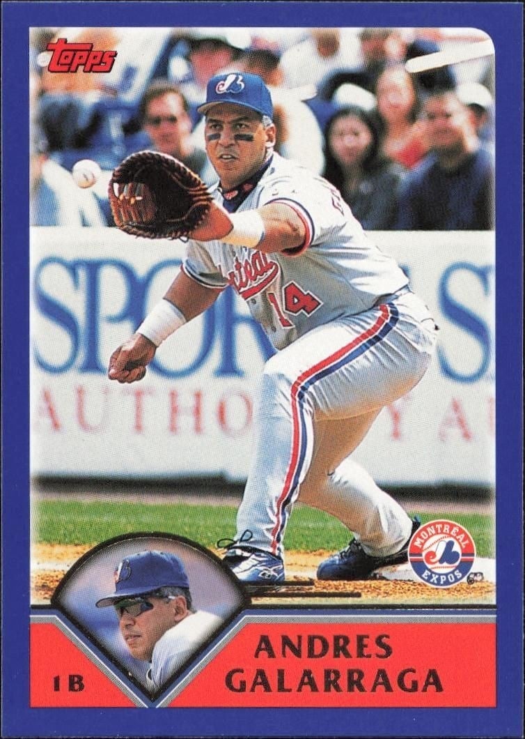 Andres Galarraga 2003 Topps #27 Baseball Trading Card - Front 2003 Topps Andres Galarraga #27 baseball trading card front
