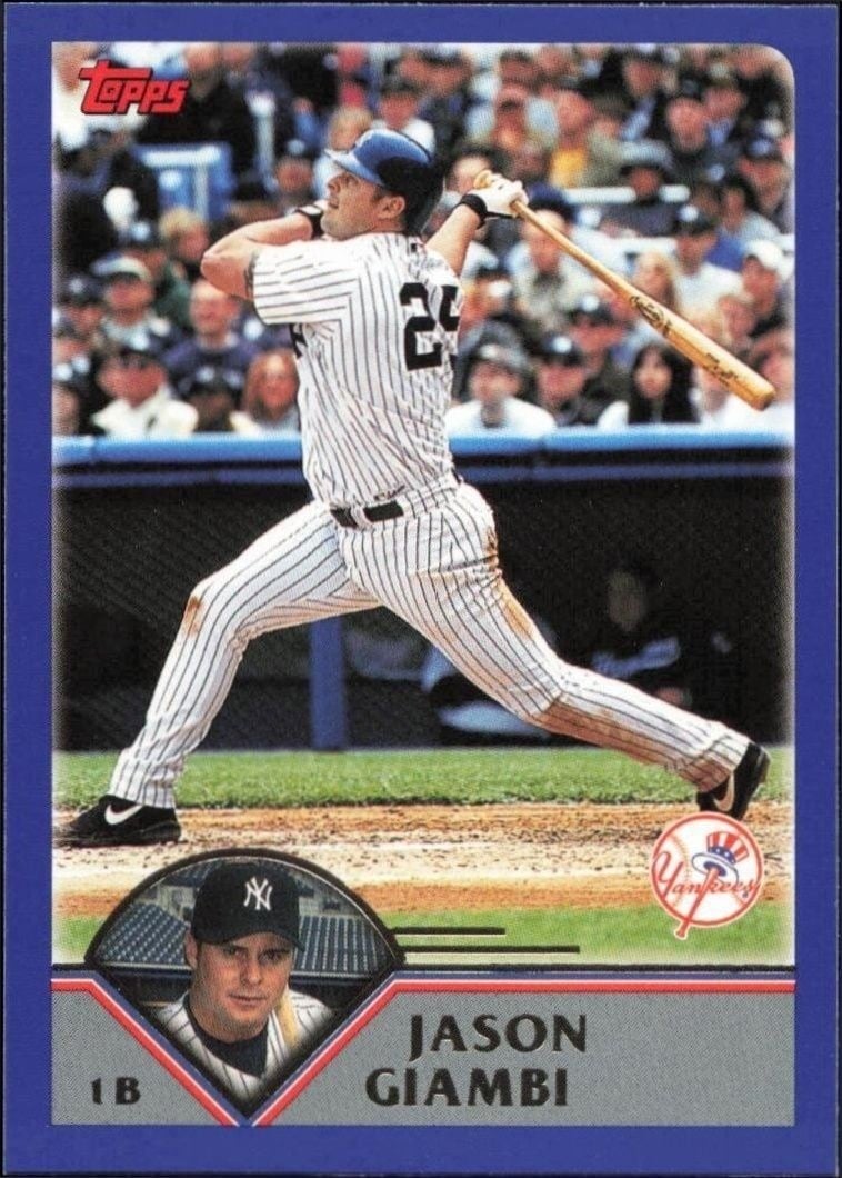 Jason Giambi 2003 Topps #30 Baseball Trading Card - Front 2003 Topps Jason Giambi #30 baseball trading card front