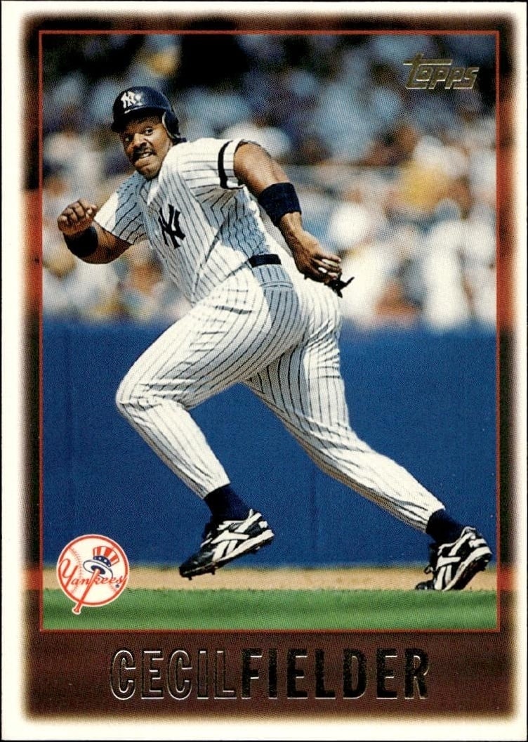 Cecil Fielder 1997 Topps Series 2 #411 Baseball Trading Card - Front 1997 Topps Series 2 Cecil Fielder #411 baseball trading card front