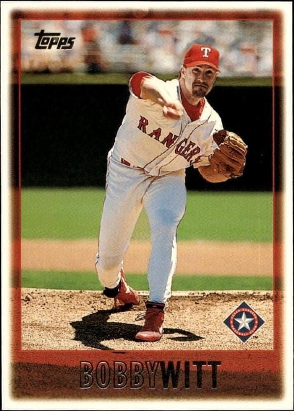 Bobby Witt 1997 Topps Series 2 #332 Baseball Trading Card - Front 1997 Topps Series 2 Bobby Witt #332 baseball trading card front