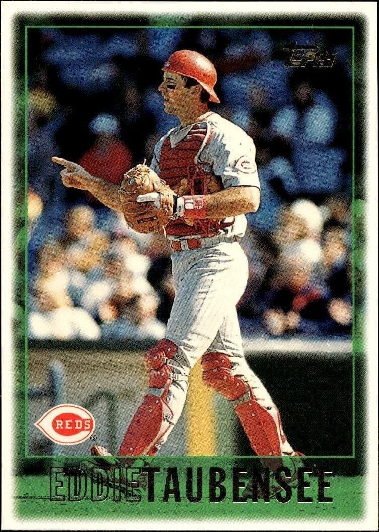 Eddie Taubensee 1997 Topps Series 2 #326 Baseball Trading Card - Front 1997 Topps Series 2 Eddie Taubensee #326 baseball trading card front