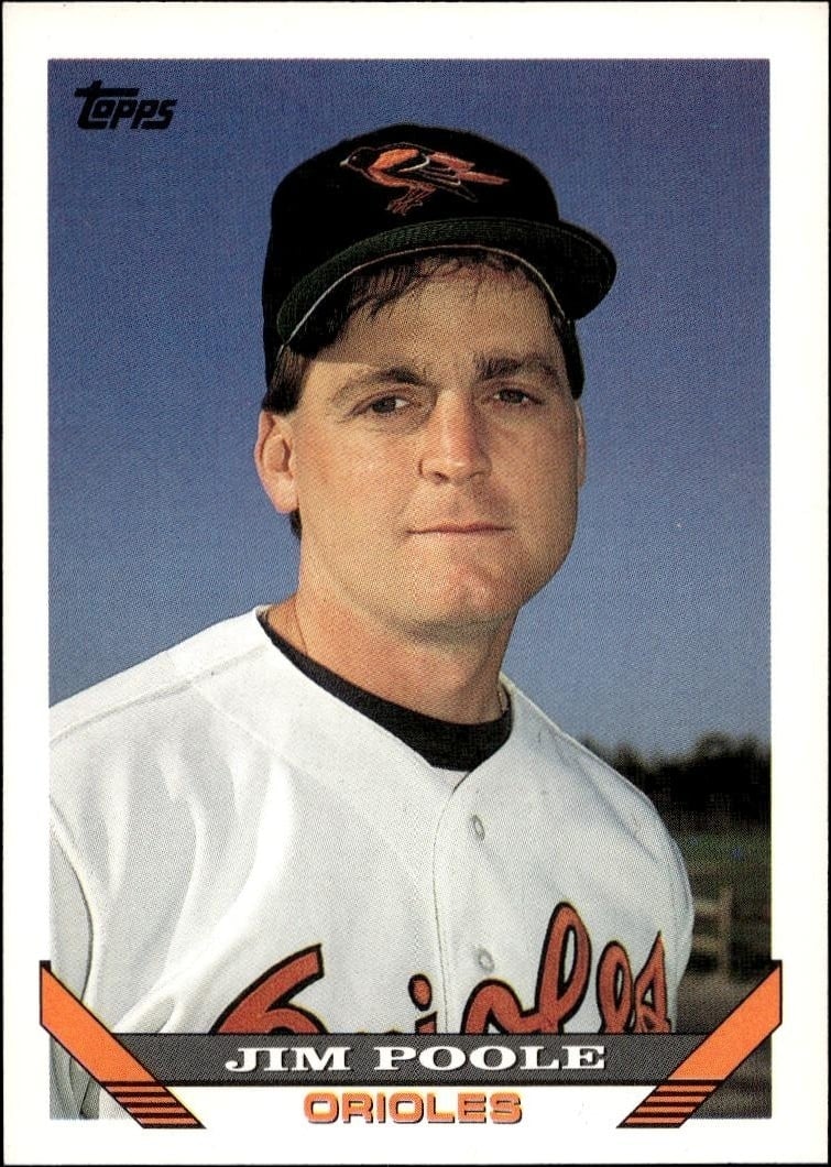 Jim Poole 1993 Topps Series 2 #793 Baseball Trading Card - Front 1993 Topps Series 2 Jim Poole #793 baseball trading card front