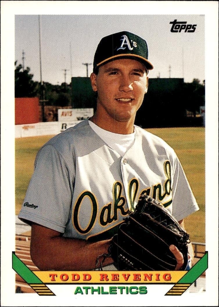 Todd Revenig 1993 Topps Series 2 #766 Baseball Trading Card - Front 1993 Topps Series 2 Todd Revenig #766 baseball trading card front