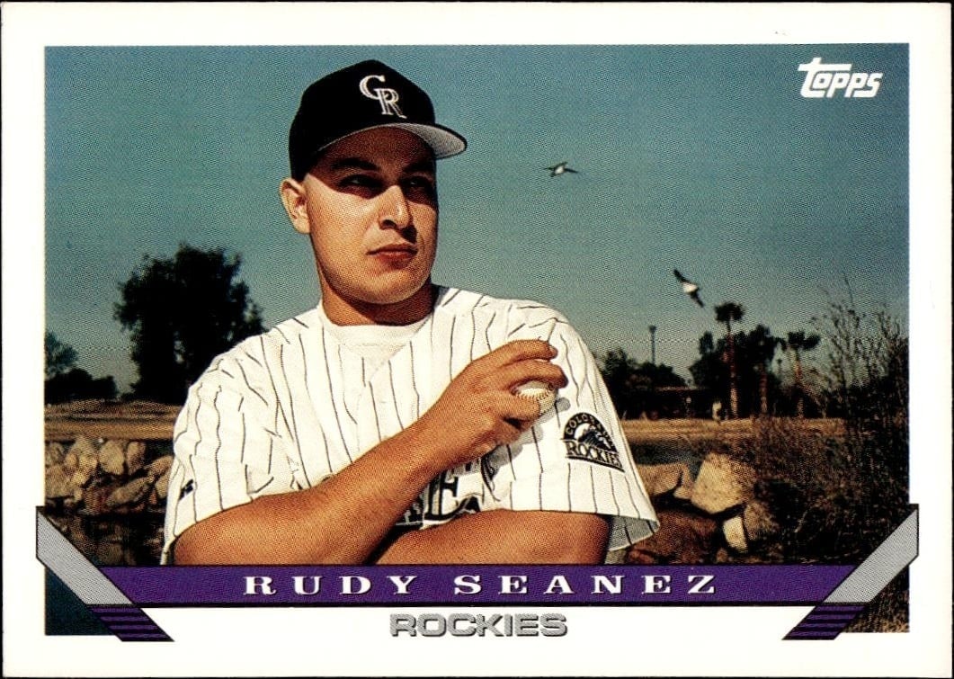 Rudy Seanez 1993 Topps Series 2 #676 Baseball Trading Card - Front 1993 Topps Series 2 Rudy Seanez #676 baseball trading card front