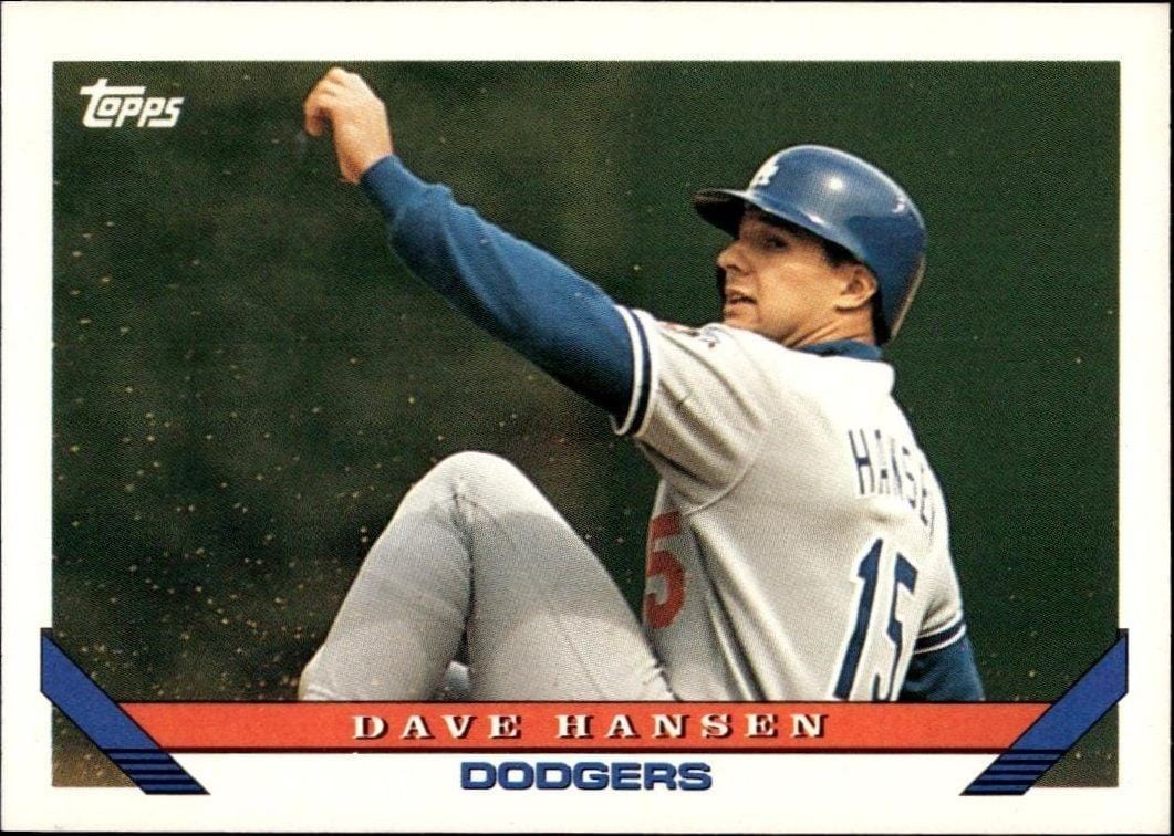 Dave Hansen 1993 Topps Series 2 #469 Baseball Trading Card - Front 1993 Topps Series 2 Dave Hansen #469 baseball trading card front