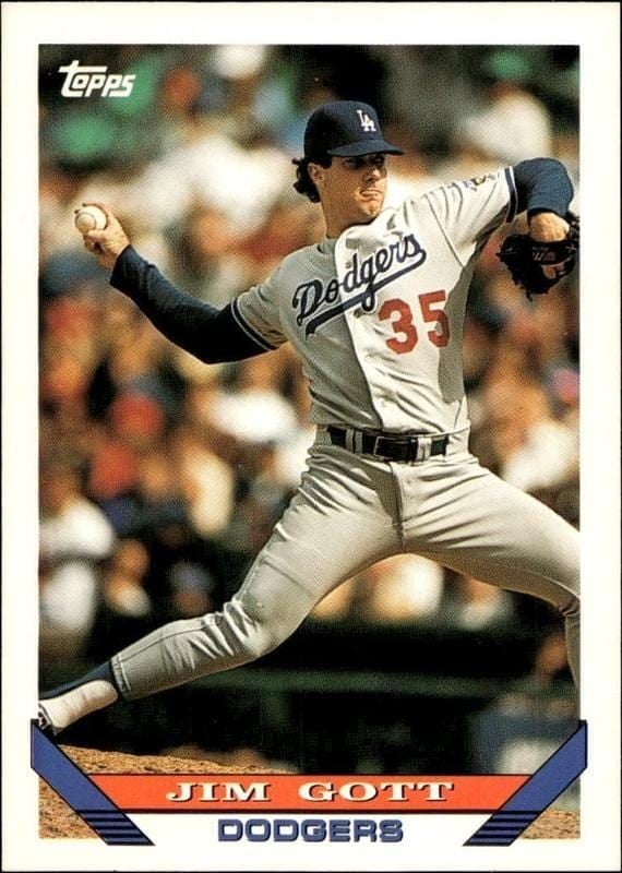 Jim Gott 1993 Topps Series 2 #418 Baseball Trading Card - Front 1993 Topps Series 2 Jim Gott #418 baseball trading card front