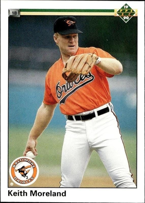 Keith Moreland 1990 Upper Deck #401 Baseball Trading Card - Front 1990 Upper Deck Keith Moreland #401 baseball trading card front