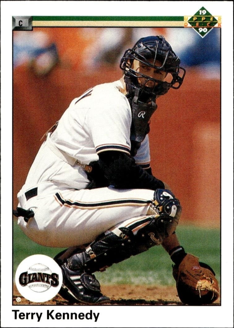 Terry Kennedy 1990 Upper Deck #397 Baseball Trading Card - Front 1990 Upper Deck Terry Kennedy #397 baseball trading card front