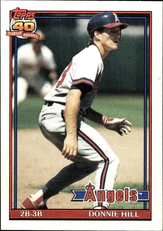 Donnie Hill 1991 Topps #36 Baseball Trading Card - Front 1991 Topps Donnie Hill #36 baseball trading card front