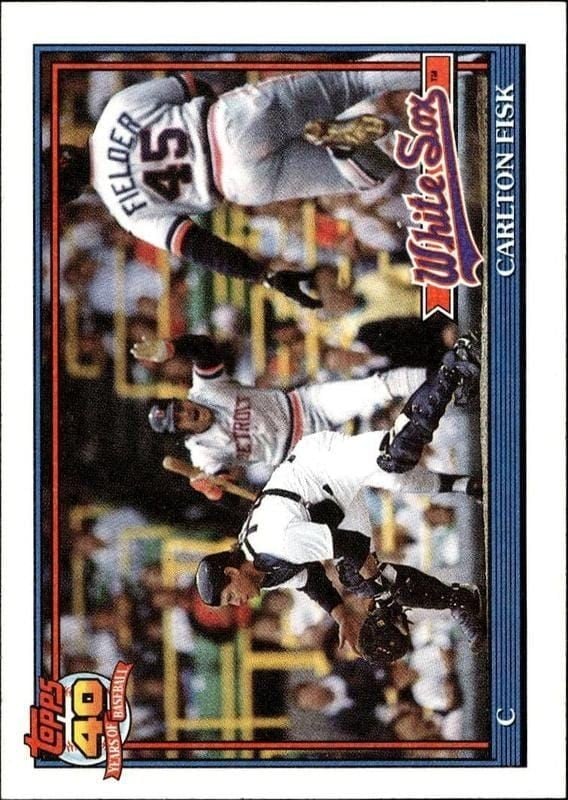 Carlton Fisk 1991 Topps #170 Baseball Trading Card - Front 1991 Topps Carlton Fisk #170 baseball trading card front