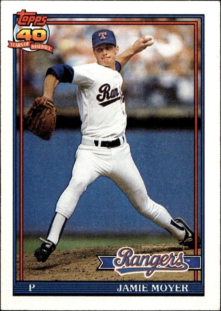 Jamie Moyer 1991 Topps #138 Baseball Trading Card - Front 1991 Topps Jamie Moyer #138 baseball trading card front