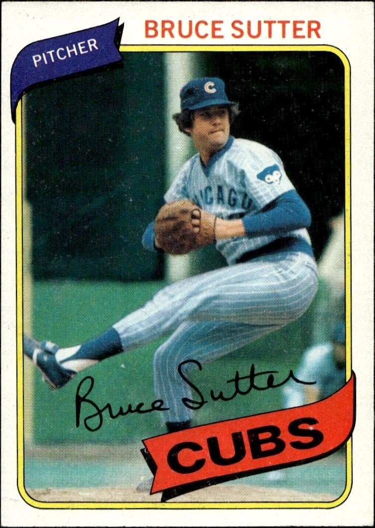 Bruce Sutter 1980 Topps #17 Baseball Trading Card - Front 1980 Topps Bruce Sutter #17 baseball trading card front