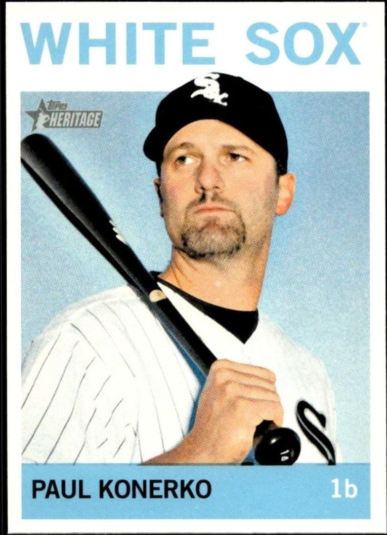 Paul Konerko 2013 Topps Heritage #340 Baseball Trading Card - Front 2013 Topps Heritage Paul Konerko #340 baseball trading card front