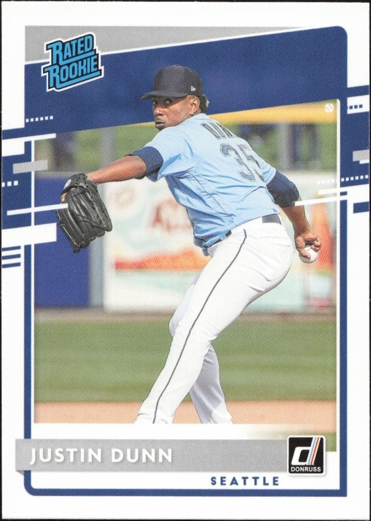 Justin Dunn 2020 Donruss #41 Baseball Trading Card - Front 2020 Donruss Justin Dunn #41 baseball trading card front