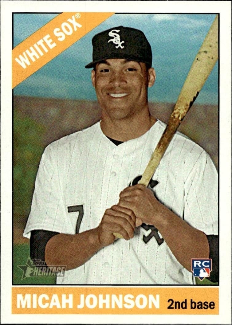 Micah Johnson 2015 Topps Heritage #617 Baseball Trading Card - Front 2015 Topps Heritage Micah Johnson #617 baseball trading card front