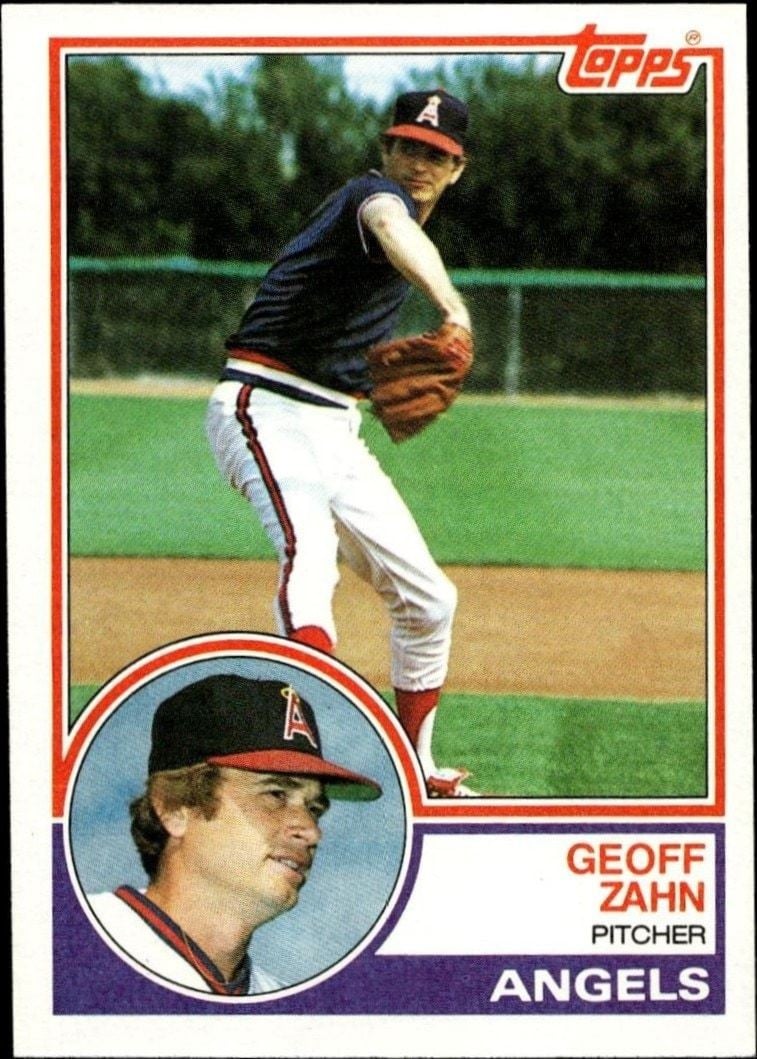 Geoff Zahn 1983 Topps #547 Baseball Trading Card - Front 1983 Topps Geoff Zahn #547 baseball trading card front