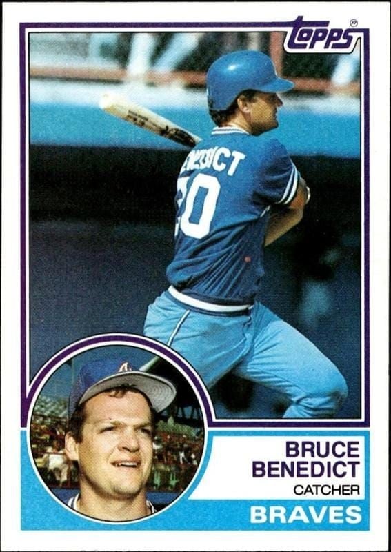 Bruce Benedict 1983 Topps #521 Baseball Trading Card - Front 1983 Topps Bruce Benedict #521 baseball trading card front