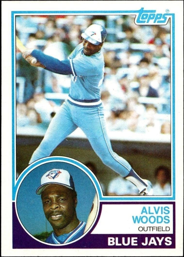 Alvis Woods 1983 Topps #589 Baseball Trading Card - Front 1983 Topps Alvis Woods #589 baseball trading card front