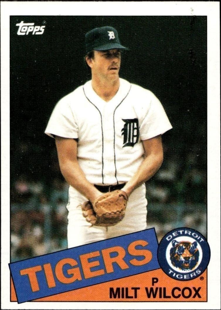 Milt Wilcox 1985 Topps #99 Baseball Trading Card - Front 1985 Topps Milt Wilcox #99 baseball trading card front
