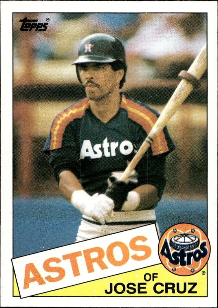 Jose Cruz 1985 Topps #95 Baseball Trading Card - Front 1985 Topps Jose Cruz #95 baseball trading card front