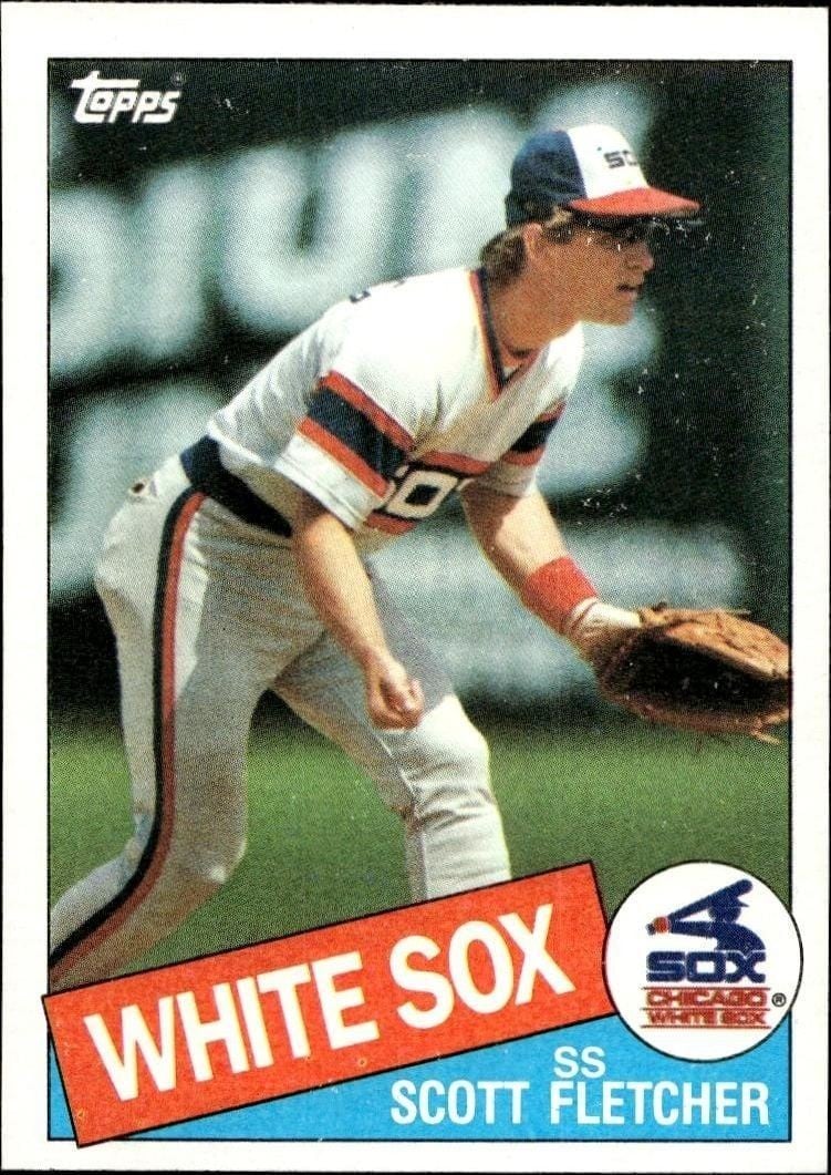 Scott Fletcher 1985 Topps #78 Baseball Trading Card - Front 1985 Topps Scott Fletcher #78 baseball trading card front