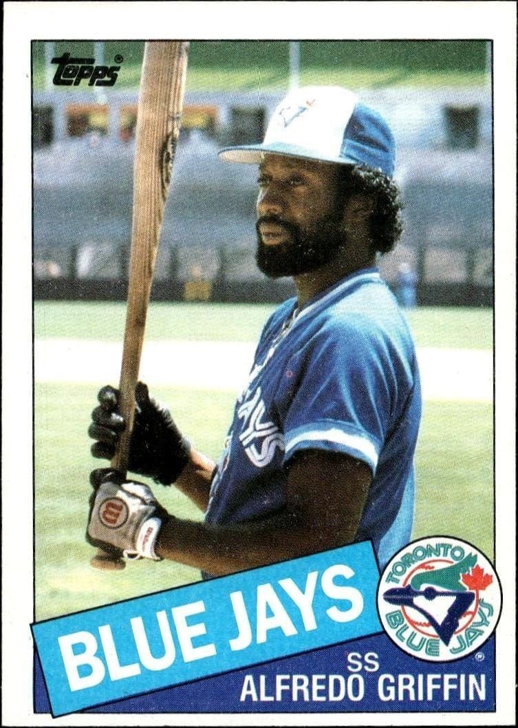 Alfredo Griffin 1985 Topps #361 Baseball Trading Card - Front 1985 Topps Alfredo Griffin #361 baseball trading card front