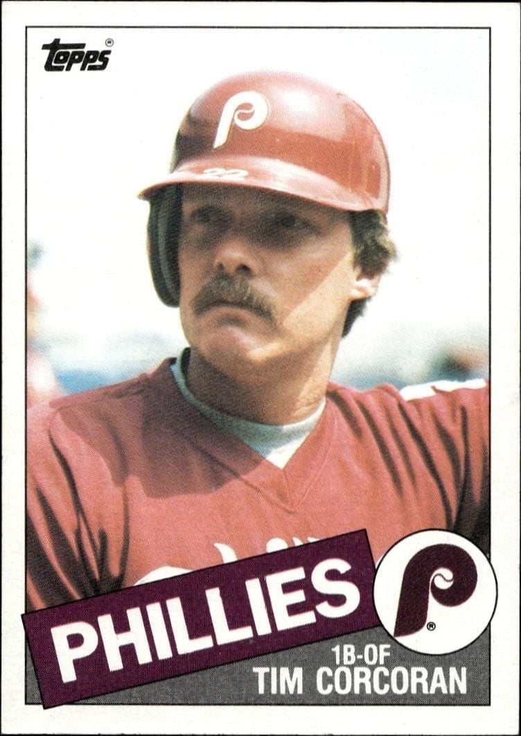 Tim Corcoran 1985 Topps #302 Baseball Trading Card - Front 1985 Topps Tim Corcoran #302 baseball trading card front