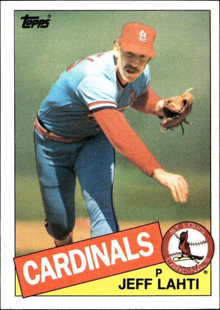 Jeff Lahti 1985 Topps #447 Baseball Trading Card - Front 1985 Topps Jeff Lahti #447 baseball trading card front