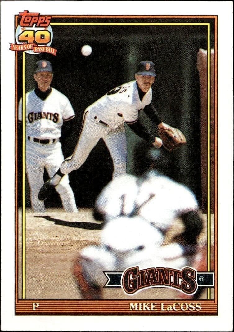 1991 Topps Series 1 Mike LaCoss #242 trading card