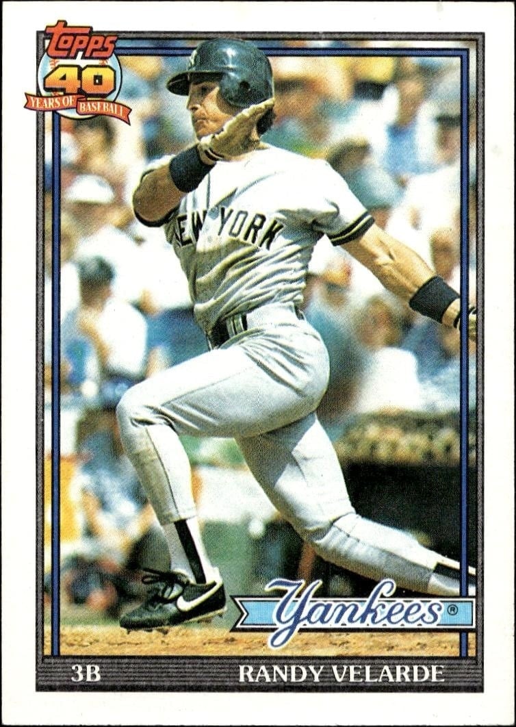 1991 Topps Series 1 Randy Velarde #379 trading card