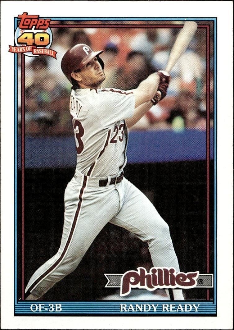 Randy Ready 1991 Topps #137 Baseball Trading Card - Front 1991 Topps Randy Ready #137 baseball trading card front