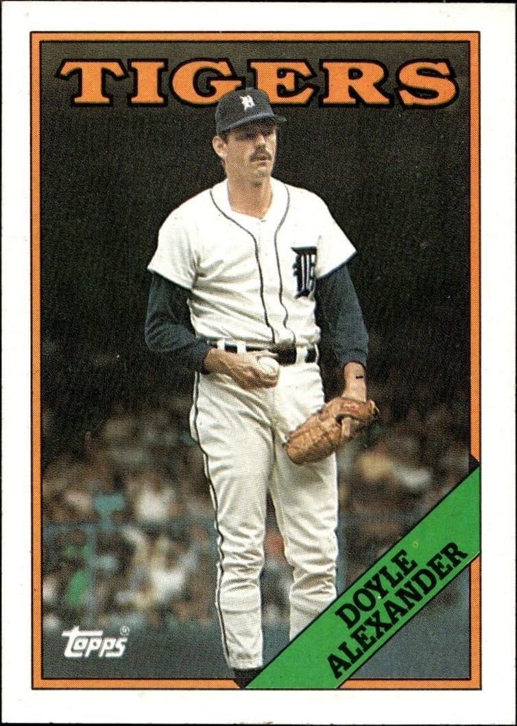 Doyle Alexander 1988 Topps #492 Baseball Trading Card - Front 1988 Topps Doyle Alexander #492 baseball trading card front