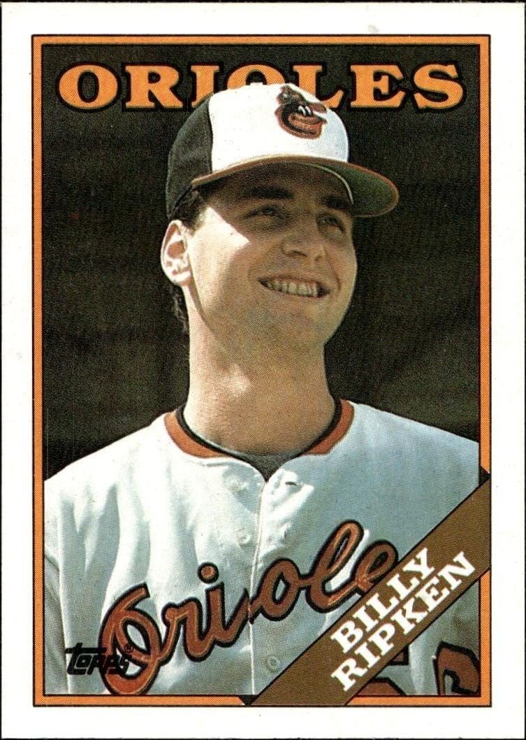 Billy Ripken 1988 Topps #352 Baseball Trading Card - Front 1988 Topps Billy Ripken #352 baseball trading card front